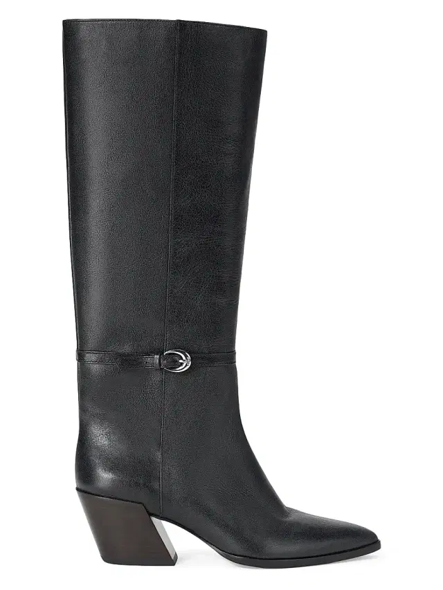 Staud Women's Austen 50MM Buckle-Detail Leather Boots - Black