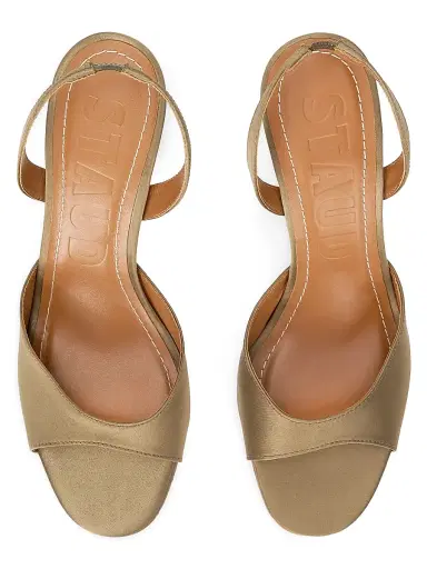 Staud Women's Brigitte Satin Slingback Sandals - Truffle - Size 5.5 | Thumbnail 3 Staud Women's Brigitte Satin Slingback Sandals - Truffle - Size 5.5 | Thumbnail 3
