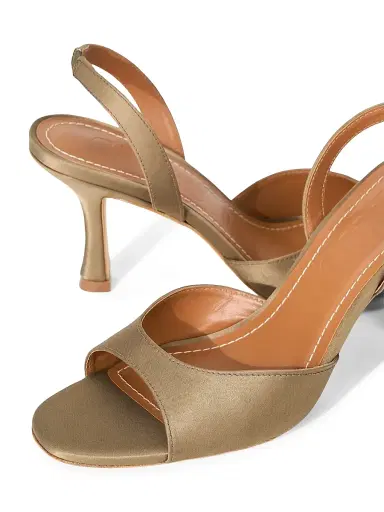 Staud Women's Brigitte Satin Slingback Sandals - Truffle - Size 5.5 | Thumbnail 4 Staud Women's Brigitte Satin Slingback Sandals - Truffle - Size 5.5 | Thumbnail 4