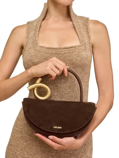 Cult Gaia Women's Azariah Suede Top Handle Bag - Camel | Thumbnail 3