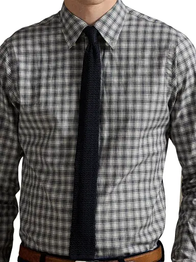 Polo Ralph Lauren Men's Plaid Cotton Long-Sleeve Shirt - Grey Navy Heather Multi | Thumbnail 5 Polo Ralph Lauren Men's Plaid Cotton Long-Sleeve Shirt - Grey Navy Heather Multi | Thumbnail 5