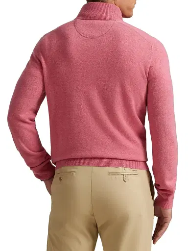 RLX Ralph Lauren Men's Cashmere Mock-Turtleneck Sweater - Strawberry Gelato Heather | Thumbnail 4