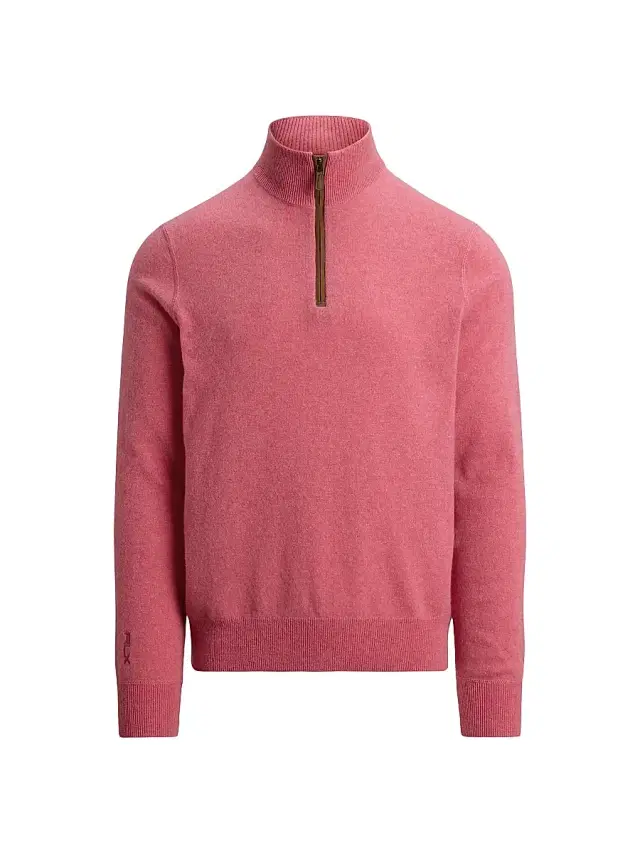 RLX Ralph Lauren Men's Cashmere Mock-Turtleneck Sweater - Strawberry Gelato Heather