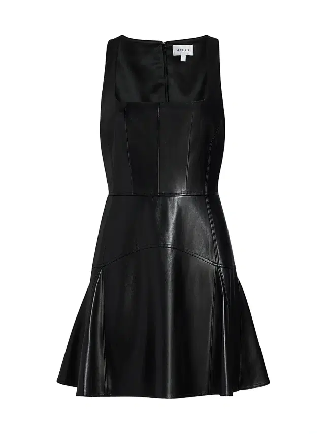 Milly Women's Faux-Leather A-Line Minidress - Black
