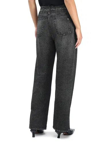 rag & bone Women's rb Miramar Terry Wide-Leg Pants - Washed Black | Thumbnail 4
