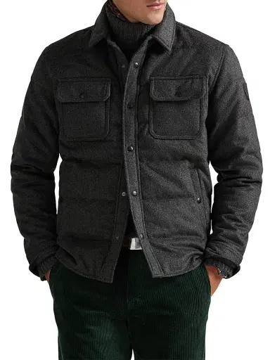 Polo Ralph Lauren Men's Quilted Wool-Blend Down Jacket | Thumbnail 3