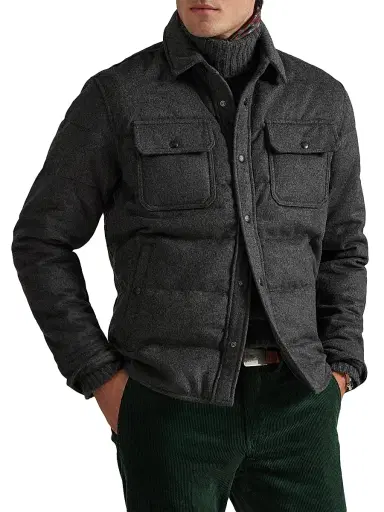 Polo Ralph Lauren Men's Quilted Wool-Blend Down Jacket | Thumbnail 4