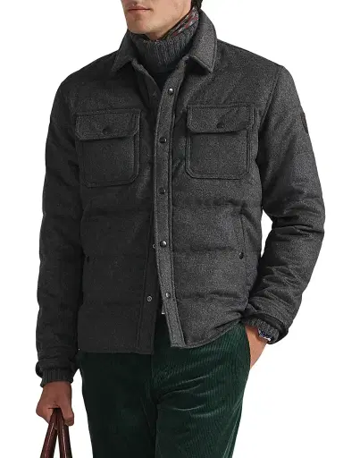 Polo Ralph Lauren Men's Quilted Wool-Blend Down Jacket | Thumbnail 6
