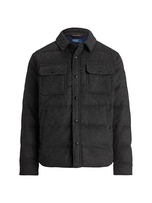 Polo Ralph Lauren Men's Quilted Wool-Blend Down Jacket - Fortress Grey Heather