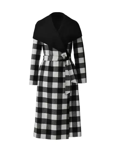 Mackage Women's Mai-Pl Check Wool Reversible Wrap Coat | Thumbnail 1 Mackage Women's Mai-Pl Check Wool Reversible Wrap Coat | Thumbnail 1