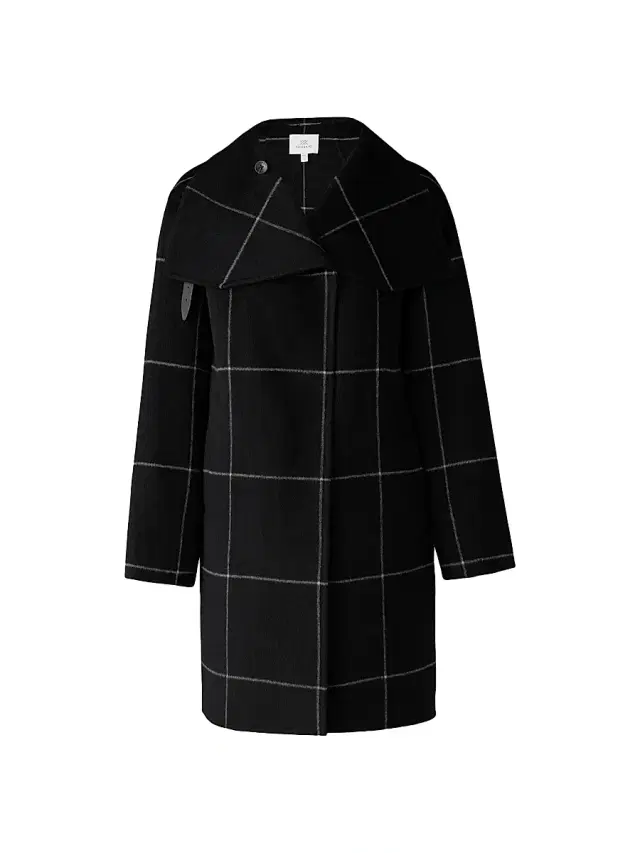 Soia & Kyo Women's Jackie Grid Wool-Blend Coat - Black Powder