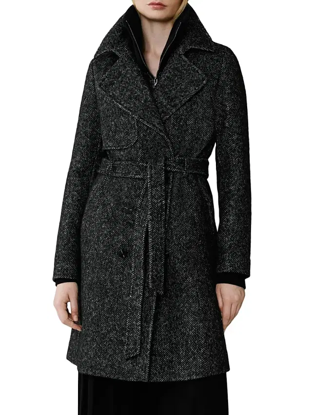 Soia & Kyo Women's Fabianne Wool-Blend Double-Breasted Coat - Black - Size Medium