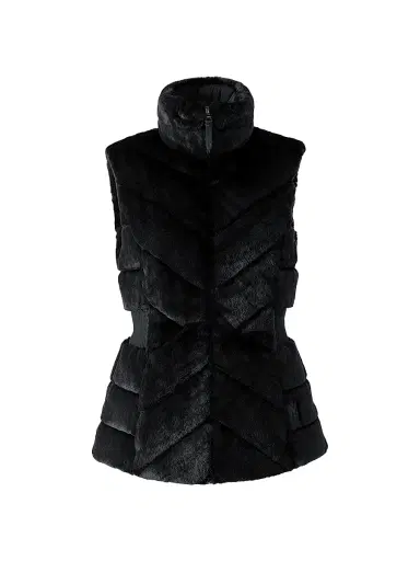 Mackage Women's Twiggy Faux-Fur Down Vest - Black | Thumbnail 1 Mackage Women's Twiggy Faux-Fur Down Vest - Black | Thumbnail 1