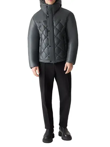 Mackage Men's Cash Shearling-Trim Quilted Jacket - Carbon - Size 46 | Thumbnail 2