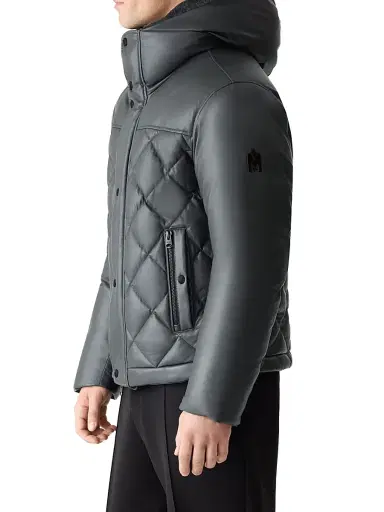 Mackage Men's Cash Shearling-Trim Quilted Jacket - Carbon - Size 46 | Thumbnail 3