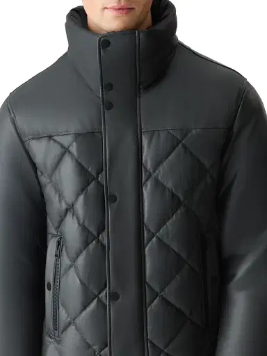 Mackage Men's Cash Shearling-Trim Quilted Jacket - Carbon - Size 46 | Thumbnail 6