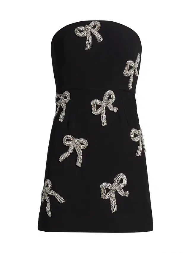 As It May Women's Sienna Crystal Bow Bandeau Minidress