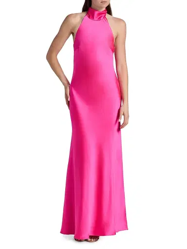 As It May Women's Sadie Satin Halterneck Gown | Thumbnail 3 As It May Women's Sadie Satin Halterneck Gown | Thumbnail 3