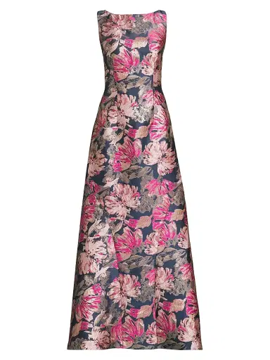 Kay Unger Women's Maren Floral Brocade A-Line Gown - Blue Opal Multi | Thumbnail 1 Kay Unger Women's Maren Floral Brocade A-Line Gown - Blue Opal Multi | Thumbnail 1
