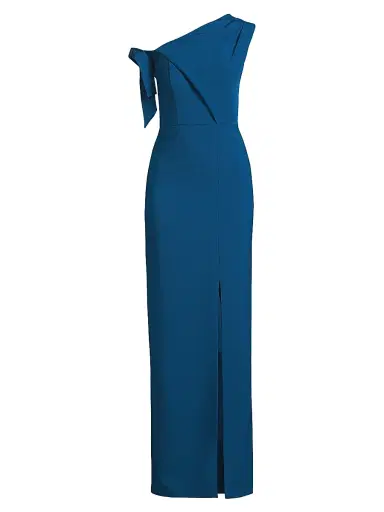 Kay Unger Women's Gwen One-Shoulder Column Gown - Blue Opal | Thumbnail 1 Kay Unger Women's Gwen One-Shoulder Column Gown - Blue Opal | Thumbnail 1