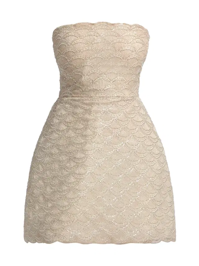 Theia Women's Amanda Embellished Strapless Cocktail Dress - Crystal