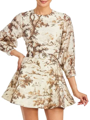 Mestiza New York Women's Rhonda Toile Tiered Convertible Dress - Chestnut Toile | Thumbnail 3