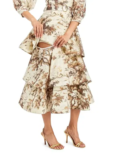 Mestiza New York Women's Rhonda Toile Tiered Convertible Dress - Chestnut Toile | Thumbnail 4