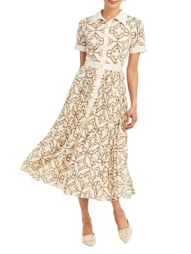 Mestiza New York Women's Billie Geometric Twill Button-Front Midi-Shirtdress | Thumbnail 4 Mestiza New York Women's Billie Geometric Twill Button-Front Midi-Shirtdress | Thumbnail 4