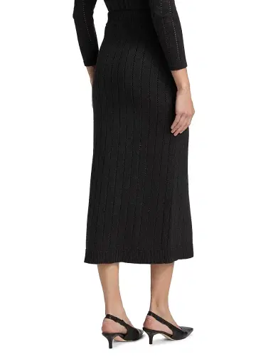 Hevron Women's Mia Open-Knit Midi-Skirt - Charcoal | Thumbnail 5 Hevron Women's Mia Open-Knit Midi-Skirt - Charcoal | Thumbnail 5