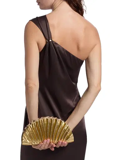 Toccin Women's Callum One-Shoulder Satin Gown - Espresso | Thumbnail 6 Toccin Women's Callum One-Shoulder Satin Gown - Espresso | Thumbnail 6