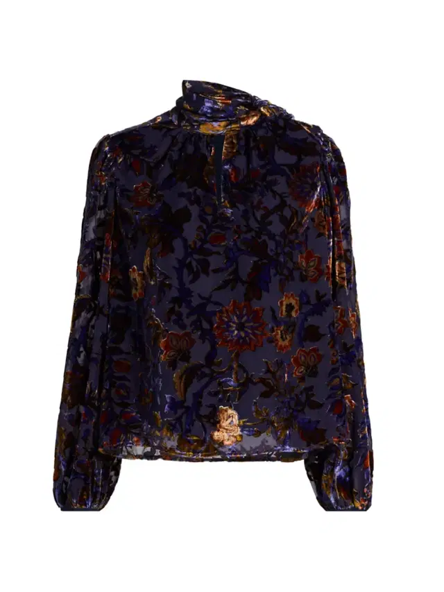 Marie Oliver Women's Adison Fil Coupé Tieneck Top - Buff