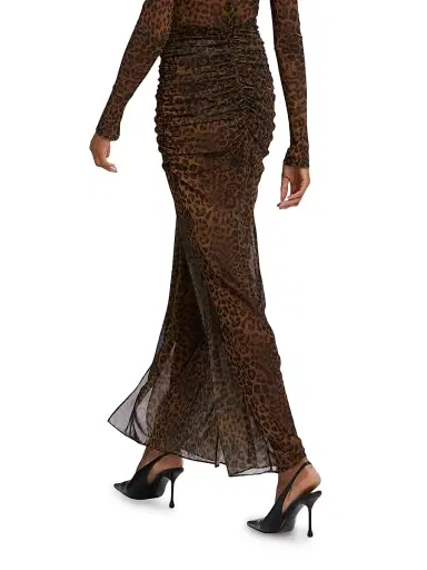 Lapointe Women's Leopard Mesh Draped Skirt - Leopard - Size Large | Thumbnail 5 Lapointe Women's Leopard Mesh Draped Skirt - Leopard - Size Large | Thumbnail 5