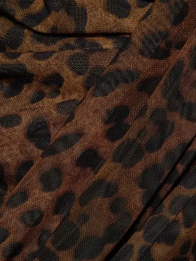 Lapointe Women's Leopard Mesh Draped Skirt - Leopard - Size Large | Thumbnail 7 Lapointe Women's Leopard Mesh Draped Skirt - Leopard - Size Large | Thumbnail 7