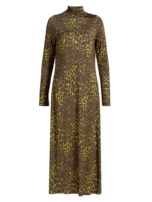 Women's Paxton Leopard-Print Jersey Midi-Dress - Grasslands