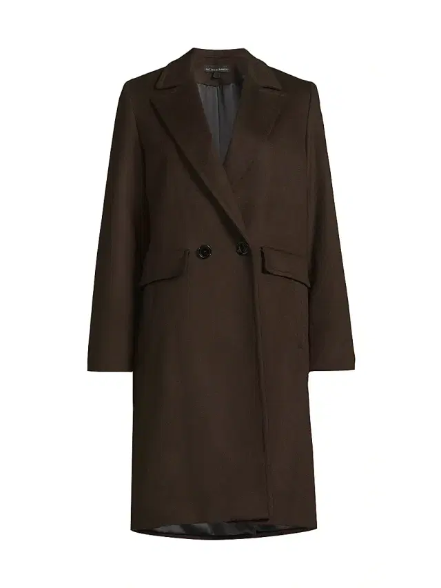 Sofia Cashmere Women's Double Breasted Wool-Cashmere Coat - Brown