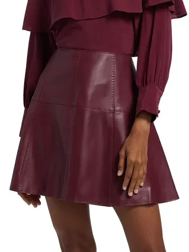 Marie Oliver Women's Crawford Faux-Leather Miniskirt - Brick | Thumbnail 3 Marie Oliver Women's Crawford Faux-Leather Miniskirt - Brick | Thumbnail 3