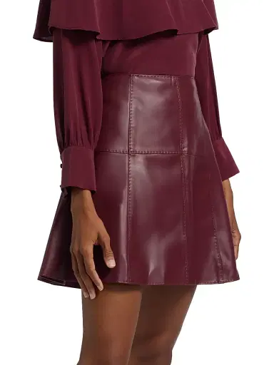 Marie Oliver Women's Crawford Faux-Leather Miniskirt - Brick | Thumbnail 4 Marie Oliver Women's Crawford Faux-Leather Miniskirt - Brick | Thumbnail 4