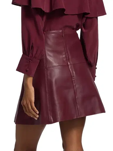 Marie Oliver Women's Crawford Faux-Leather Miniskirt - Brick | Thumbnail 5 Marie Oliver Women's Crawford Faux-Leather Miniskirt - Brick | Thumbnail 5