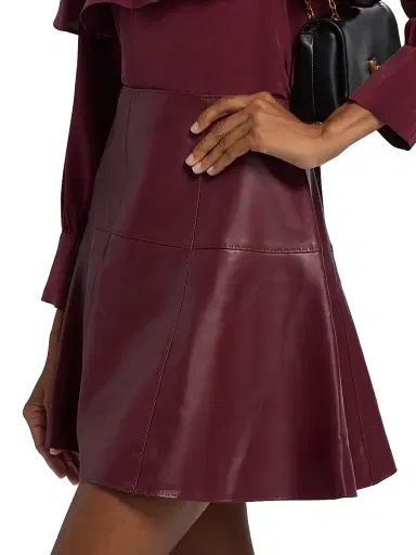 Marie Oliver Women's Crawford Faux-Leather Miniskirt - Brick | Thumbnail 6 Marie Oliver Women's Crawford Faux-Leather Miniskirt - Brick | Thumbnail 6