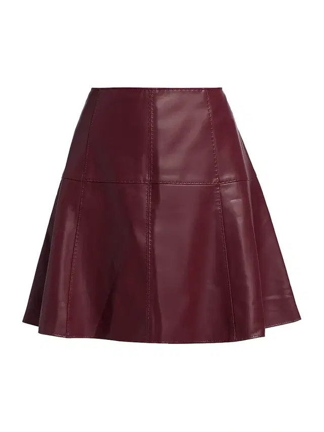 Marie Oliver Women's Crawford Faux-Leather Miniskirt - Brick