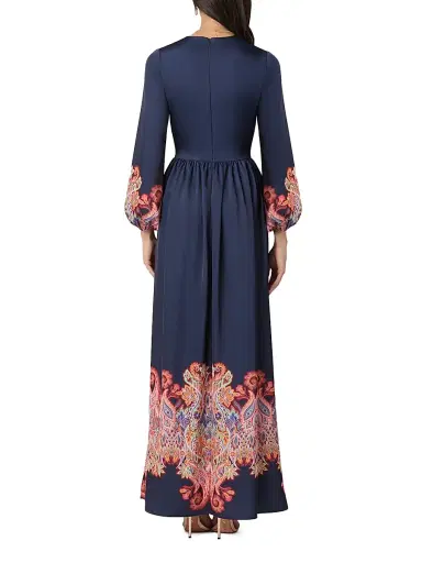 Shoshanna Women's Calla Maxi Dress - Navy Multi | Thumbnail 3 Shoshanna Women's Calla Maxi Dress - Navy Multi | Thumbnail 3