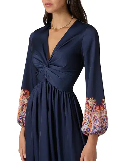 Shoshanna Women's Calla Maxi Dress - Navy Multi | Thumbnail 4 Shoshanna Women's Calla Maxi Dress - Navy Multi | Thumbnail 4