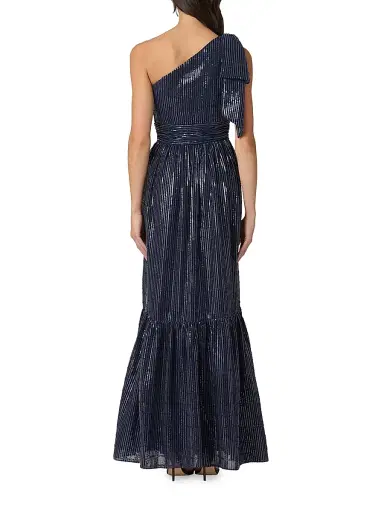 Shoshanna Women's Indigo Sequined One-Shoulder Gown - Navy | Thumbnail 3