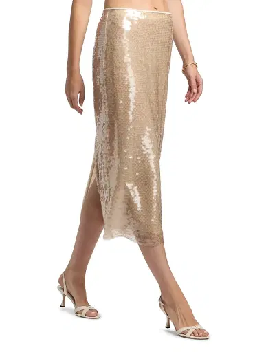 Tanya Taylor Women's Kiah Sequin Pencil Midi-Skirt - Champagne | Thumbnail 4 Tanya Taylor Women's Kiah Sequin Pencil Midi-Skirt - Champagne | Thumbnail 4
