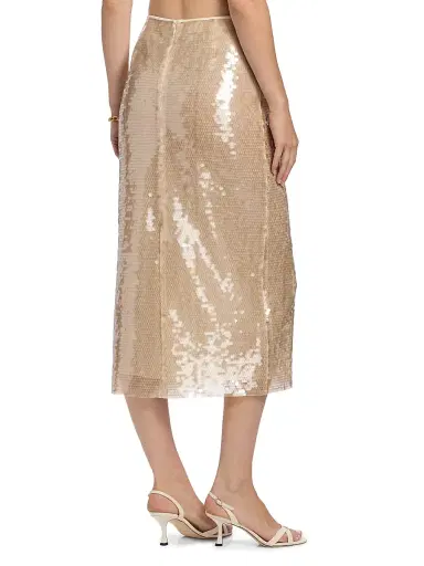 Tanya Taylor Women's Kiah Sequin Pencil Midi-Skirt - Champagne | Thumbnail 5 Tanya Taylor Women's Kiah Sequin Pencil Midi-Skirt - Champagne | Thumbnail 5