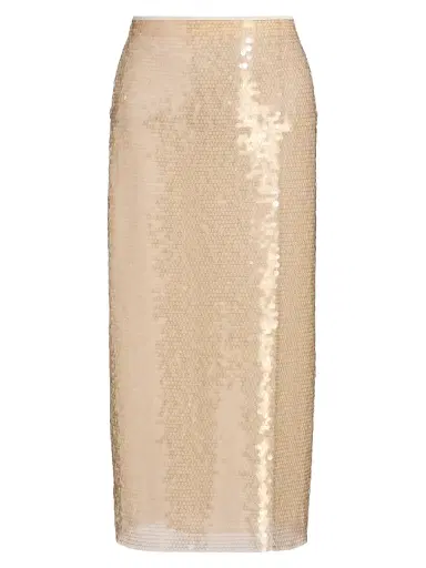 Tanya Taylor Women's Kiah Sequin Pencil Midi-Skirt - Champagne | Thumbnail 1 Tanya Taylor Women's Kiah Sequin Pencil Midi-Skirt - Champagne | Thumbnail 1