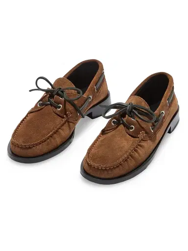 aeyde Women's Harris Suede Boat Shoes - Tobacco - Size 5 | Thumbnail 2