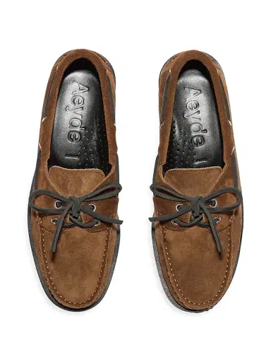 aeyde Women's Harris Suede Boat Shoes - Tobacco - Size 5 | Thumbnail 3