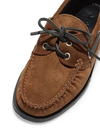 aeyde Women's Harris Suede Boat Shoes - Tobacco - Size 5 | Thumbnail 4