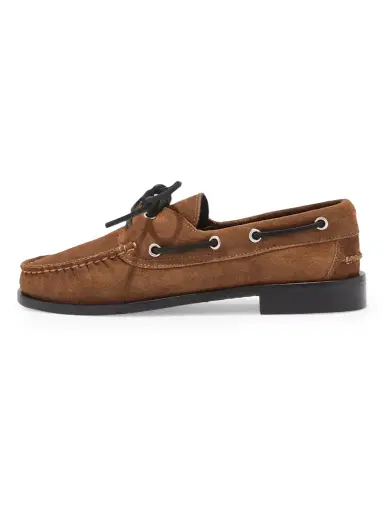 aeyde Women's Harris Suede Boat Shoes - Tobacco - Size 5 | Thumbnail 1
